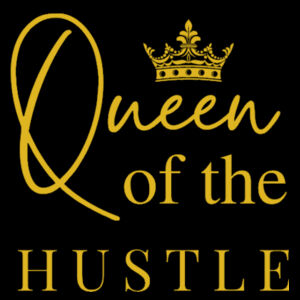 Queen of the Hustle Gold Logo Crop Hoodie Design